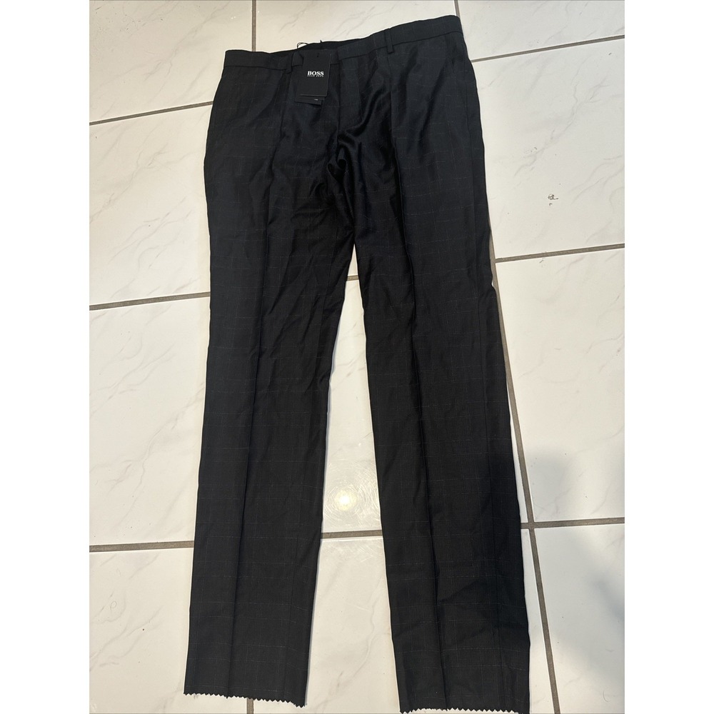 NWT Hugo Boss Men's Gray Slim Fit 100% Wool Dress Pants Slacks 36x35 Retail $248